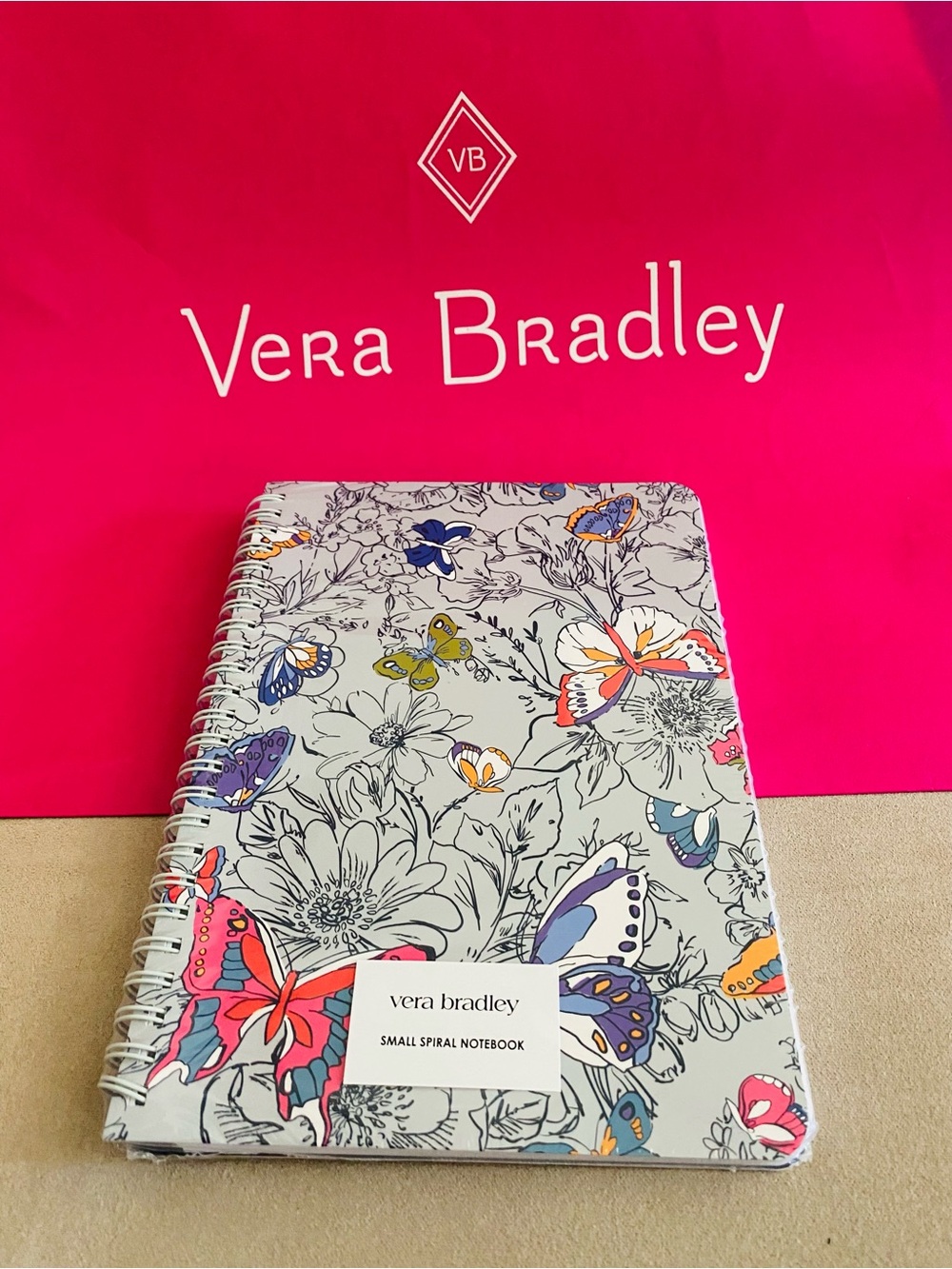 Vera Bradley Small Spiral Notebook NWT Coastal Breezy Butterfly